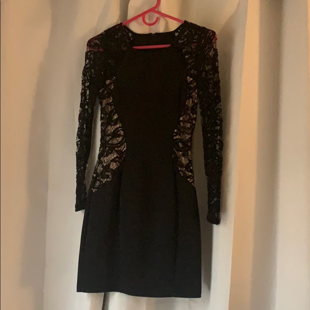 Black Lace Sequin Dress